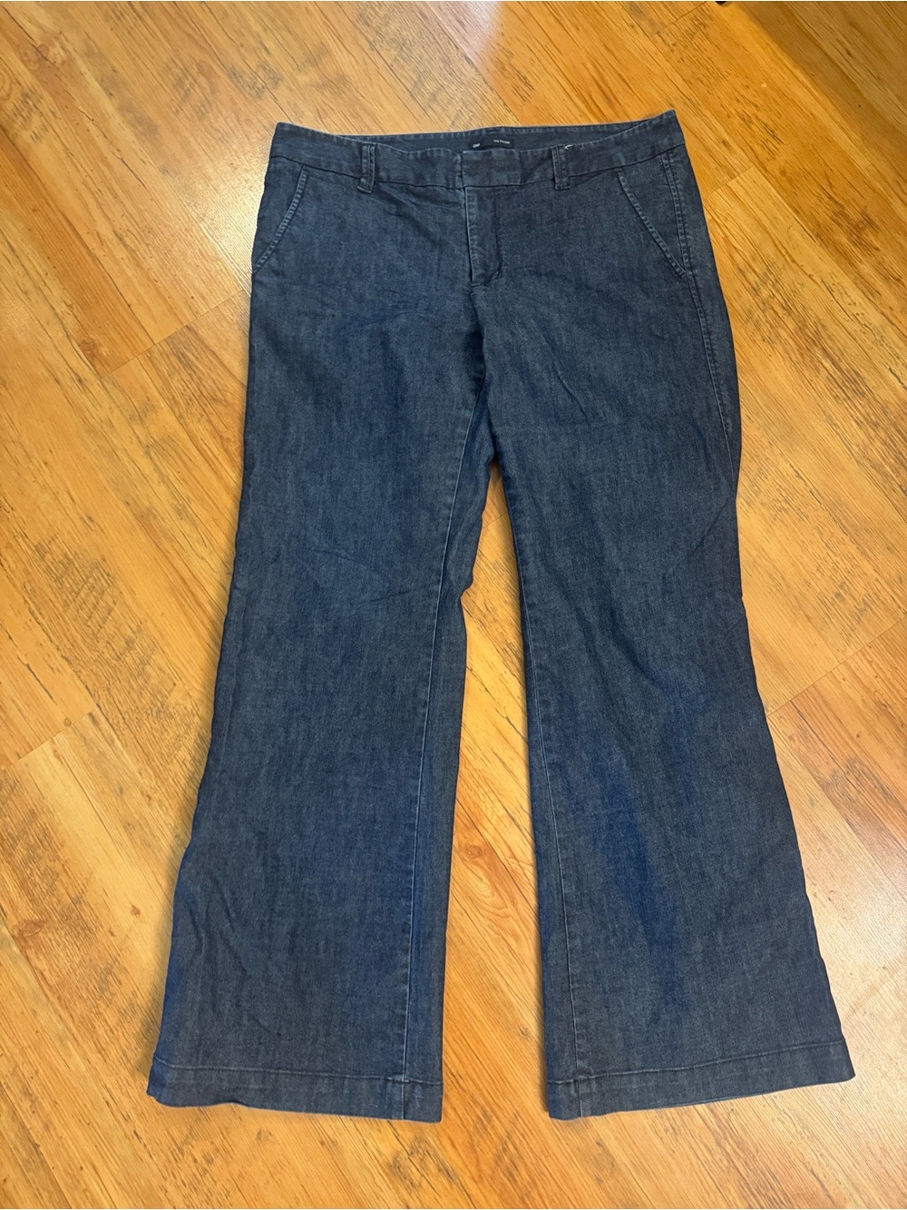 Gap Trouser Denim Stretch Jeans Sz 12 Waist 35” Dark Blue